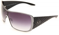 Armani Exchange Men's AX008/NS Shield Sunglasses,Ruthenium,black Frame/Gray Shaded Lens,One Size