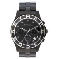 MARC JACOBS BLACK STAINLESS STEEL CHRONOGRAPH WATCH MBM3083