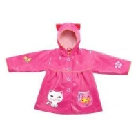 Kidorable Lucky Cat Raincoat, Pink, 6-6X