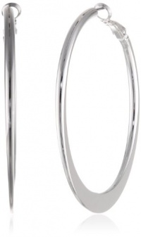 Kenneth Cole New York Shiny Ear Update Silver Sculptural Hoop Earrings