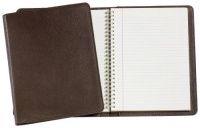 Graphic Image Wire-O-Notebook, Goatskin Leather, 9-Inches, Mocha (JS9MRBLGTIMOC)