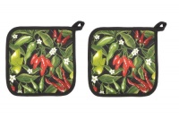 Now Designs Basic Potholders, Pick A Pepper, Set of 2