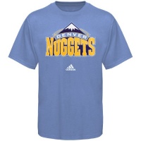 Denver Nuggets Adidas Light Blue Full Primary Logo T-Shirt