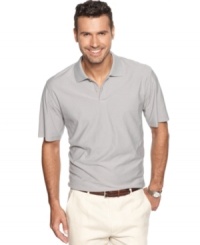 Crown jewel. You'll treasure the comfort and style you get from this diamond-patterned polo shirt from Van Heusen.