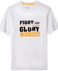 Get fit and stay focused. Support the Livestrong cause in this Nike t-shirt featuring Dri-Fit technology for comfort.