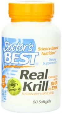 Doctor's Best Real Krill Enhanced with DHA and EPA, 60-Count