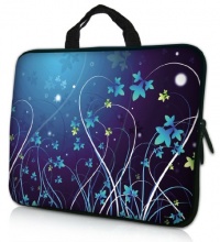 17.3-Inch Flower Artwork Laptop Sleeve with Hidden Handle Notebook Bag Carrying