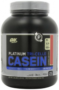 Optimum Nutrition Platinum Tri-Celle Casein, Strawberry Indulgence, 2.26 Pound