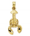 A crustacean has never looked so chic! This adorable lobster charm features a 3-dimensional design and a polished 14k gold setting. Chain not included. Approximate length: 9/10 inch. Approximate width: 4/10 inch.