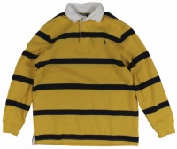 Polo Ralph Lauren Men's Striped Fleece Rugby Shirt (Yellow/Navy)