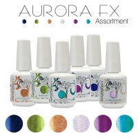 Gelish Aurora FX GLITTER Collection Set 6 Six Colors Soak Off Nail Harmony Gel