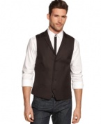 Feeling fine-update your out-on-the-town look with this handsome textured vest from Alfani RED.