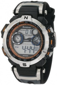 Armitron Men's 408231ORBK Chronograph Black and Gray Resin Digital Sport Watch