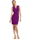 Calvin Klein Women's Sleeveless Side Detail Sheath Dress, Mulberry, 4