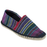 Capelli New York Striped Espadrille With Crochet Stitching And Lining On Rubber Outsole Multicombo 7