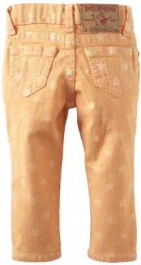 True Religion Baby-Girls Infant Casey Star Print Skinny Jegging, Overdye Faded Carrot, 12-18 Months