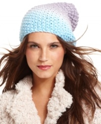 An ombre dip-dye knit makes this Free People beanie a colorful pick for a cold-weather look!