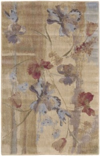 Nourison Zanibar Watercolor Beige 3.6-Feet by 5.6-Feet Polyacrylic Area Rug