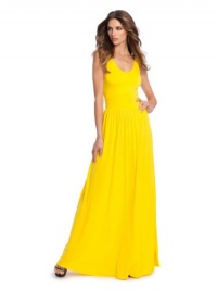 GUESS by Marciano Solid Malibu Cutout Maxi Dress, LEMON DROP (XS)