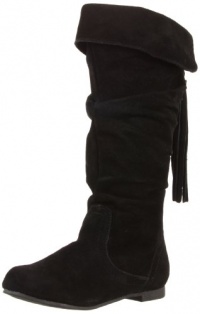 Steve Madden Jsindy Boot (Little Kid/Big Kid),Black Suede,4 M US Big Kid