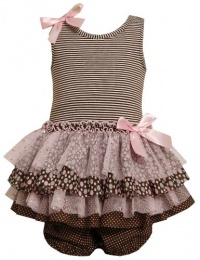 Bonnie Baby Girls Infant Stripe Knit Bodice To Multi Tier Skirt