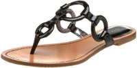 Calvin Klein Women's Jacky Patent Thong Sandal,Black Patent,7 M US