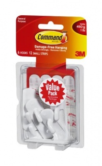 Command Small Plastic Hooks Value Pack, 6-Hook