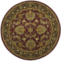 St. Croix Trading Hand - Made Wool Traditional Burgundy Agra 6x6 foot Round Rug