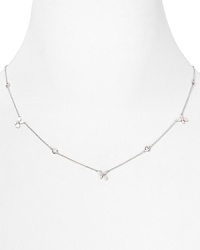 Crislu perfects effortless, feminine style with this platinum-finished sterling silver necklace, accented by dazzling, faceted cubic zirconia stones.