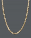 A simple chain that adds a lot of style. This crafty chain features a seamless rope design in 14k gold. Approximate length: 22 inches.