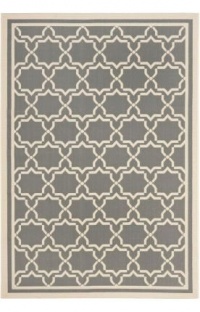 Safavieh CY6916-246 Courtyard Collection Indoor/Outdoor Area Rug, 2-Feet by 3-Feet 7-Inch, Anthracite and Beige