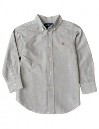 Ralph Lauren Toddler Boy's Long Sleeve Classic Oxford, Slate, 2/2T