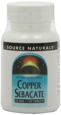 Source Naturals Copper Sebacate 22mg, 120 Tablets