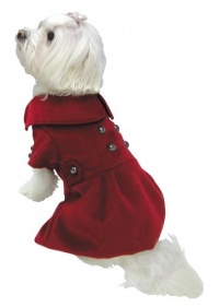 Dogit Style Military Dog Peacoat, Small, Red