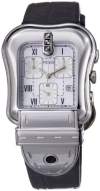 Fendi B.Fendi Black Strap Chronograph Mother-of-Pearl Dial Women's Watch #F391141