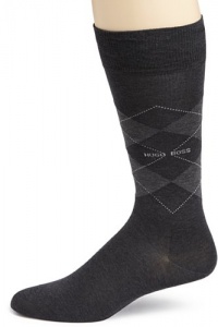 HUGO BOSS Men's Boss Black Argyle,Charcoal,Size 10-13