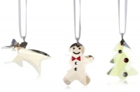 Swarovski Ornament Set of 3 (Sparkling Comet, Festive Christmas Tree, Gingerbread Man)