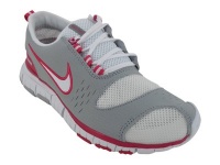 Nike Kids NIKE FREE 5.0 V2 (GS) RUNNING SHOES 3.5 (WHITE/WOLF GREY-VOLTAGE CHERRY)