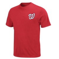 MLB Mens Washington Nationals Official Wordmark Short Sleeve Basic Tee By Majestic