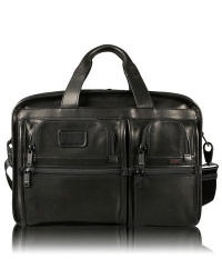 TUMI Alpha Large Expandable Organizer Laptop Leather Brief Style 96160