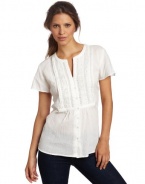 Jones New York Women's Button Front Cut Away Shirt