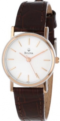 Bulova Women's 98V31 White Dial Strap Watch