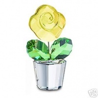 SWAROVSKI CRYSTAL MOMENTS YELLOW ROSE FLOWER FIGURINE