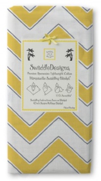 SwaddleDesigns Chevron Marquisette Swaddling Blanket, Yellow