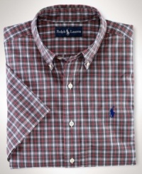 Ralph Lauren's short-sleeved tartan shirt is crafted from lightweight poplin in a classic-fit for a relaxed look and feel.