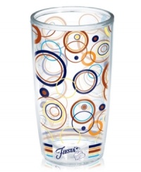 Iconic style meets brilliant design in the Fiesta Modern Ripple tumbler by Tervis Tumblers. Bold colors ring around a practically indestructible cup that'll keep hot drinks hot and cold drinks cold. With Fiesta logo and dancer.