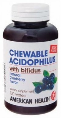 American Health Chewable Probiotics, Acidophilus-Blueberry with Acidophilus and Bifidus, 100 Count