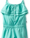 Nautica Girls 2-6X Knit Romper, Aqua, 4T