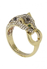 Effy Jewlery Signature Yellow Gold Diamond & Emerald Ring, .68 TCW Ring size 7