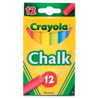 Crayola 510816 Chalk, Assorted Colors, 12 Sticks/Box